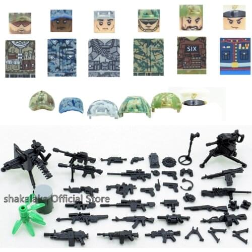 6pcs American Soldier SWAT Military US Army War Navy Seals Special Forces Building Blocks Brick Figure Educational Toy Gift Boy