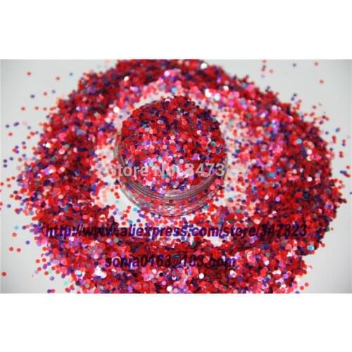 AG15-19 Mix Pearlescent Neon Color Solvent Resistant Glitter shape for Nail Polish Acrylic, polish and DIY supplies1pack=50g