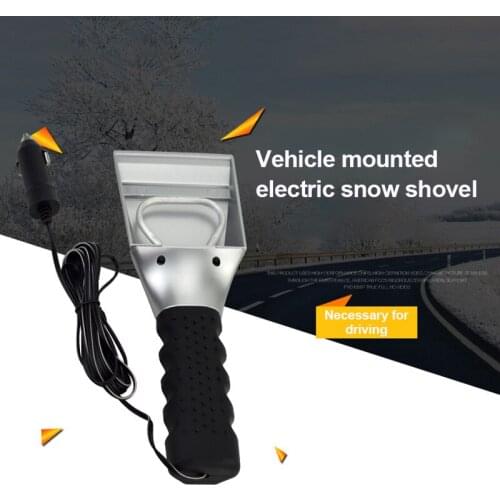 Car Ice Scraper 12V 18W Electric Heating Snow Shovel Windshield Ice Snow Remover Scraper Tool Quick Removal Glass Defrost Tool