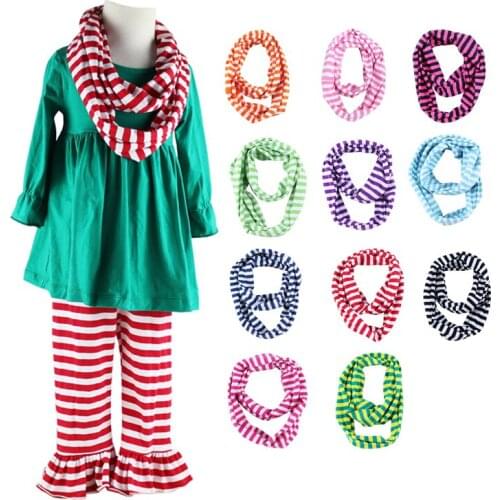 New Childrens Striped Cotton Scarf Kids Boy Girl Ring Scarf Unisex Winter Knitting Collar Neck Warmer