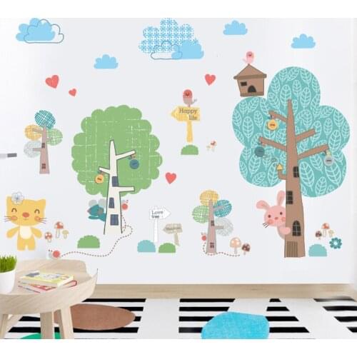 DIY Cartoon Wall Stickers Kids Room Decor Aesthetic Self Adhesive Large Mural Nursery Wall Decoration Child Bedroom Wallstickers