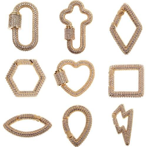 Diy Pendant Charms for Necklace Making Cute Star Heart-Shaped кулон Geometric Designer Charms for Jewelry Copper Cubic Zircon