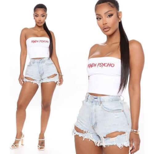 European and American womens fashion all-match Slim stretch wash hole mother denim shorts