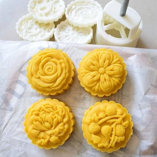 Moon Cake Maker with Mode Pattern Mid-Autumn Festival Hand-Pressure DIY Moon Cake Mould Traditional Chinese Auspicious