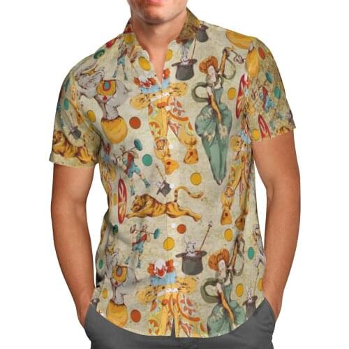 Circus 3D Print Beach Hawaii Summer 2021 Anime Shirt Short Sleeve Shirt Streetwear Oversized Chemise Hombre Blusa Masculina-58