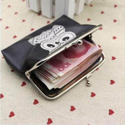 Mini Wallets Womens Owl Elephant Printed Cartoon Female Fashion Card Holder Coin Purse Wallet Ladies Purse