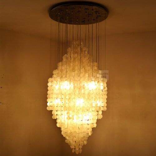 Fashion simple shell chandelier duplex building hotel lobby living room clothing store chandelier
