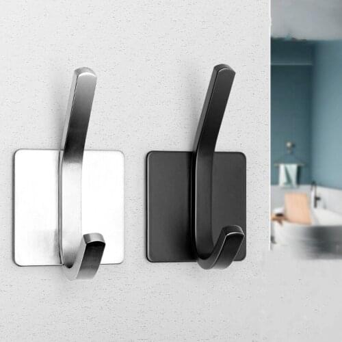 Wall-Mounted Stainless Steel Square Coat Hook Home U-Shaped Waterproof Storage Hook Perforated Kitchen And Bathroom Hook