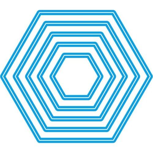 2020 New Hexagon Frame Nesting Layered Metal Cutting Dies For Cut Paper Making Album Greeting Card DIY Scrapbooking NO Stamp Set