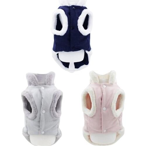 Pet Dog Clothes Winter Jackets Suit Warm Fleece Vest Motorcycle Waistcoat Coat Clothing Coats For Small Dogs Chihuahua Jacket