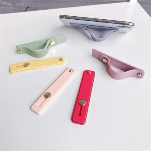 Plain Color Wrist Band Hand Band Finger Grip Mobile Phone Holder Stand Push Pull Universal Phone Socket Holder For Iphone Xiaomi