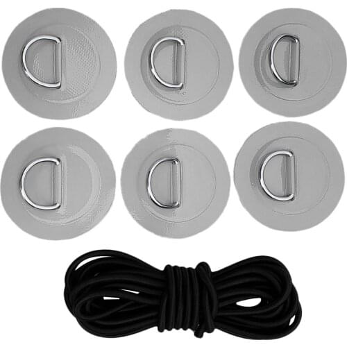 Stand Up Paddleboard SUP Bungee Deck Rigging Kit Heavy Duty 6Pcs D-ring Pad Patch Deck Attachment Kit Accessories