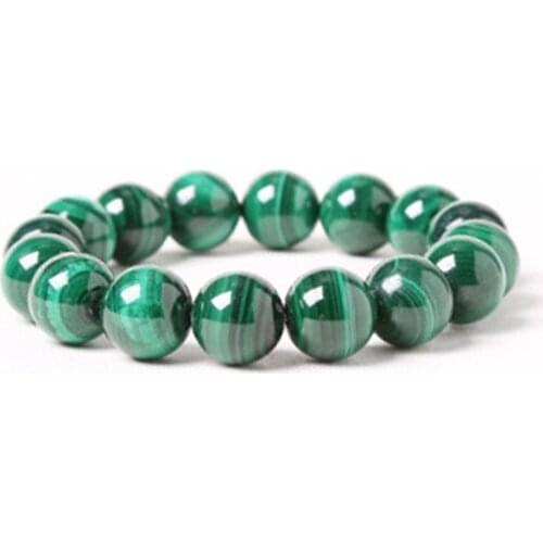 1PC Green Malachite Stone Single Circle Unisex Stretch Bracelet Round Beads Men Women Fashion Jewelry Gift Accessories
