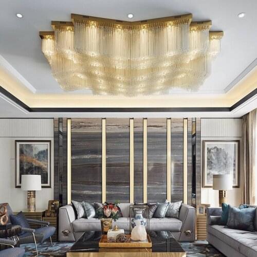 Light luxury crystal ceiling lamp Modern fashion simple hall living room lamp Atmosphere luxury restaurant light in the bedroom