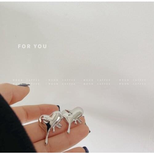 S925 Design Sense Of Fashion And Simple Small Drops Of Love Earrings Cold Trend Retro Temperament Earrings