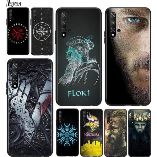 Vikings Ragnar Lothbrok for Huawei Honor 30 20 10 9S 9A 9C 9X 8X MAX 10 9 Lite 8A 7C 7A Pro Silicone Black Silicone Phone Case