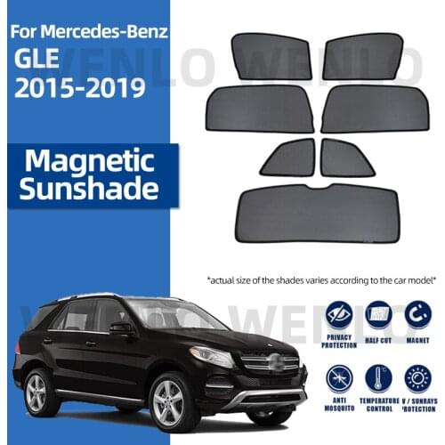 For Mercedes Benz GLE W166 2015-2019 Window Sun Screen Windshield Sunshade Mesh Nylon Net Protective Curtains Magnetic Covers