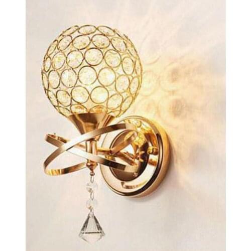 Modern Simple Crystal Wall Lamp Creative Warm Bedroom Bedside Lights Restaurant Living Room Modern E27 Wall Light