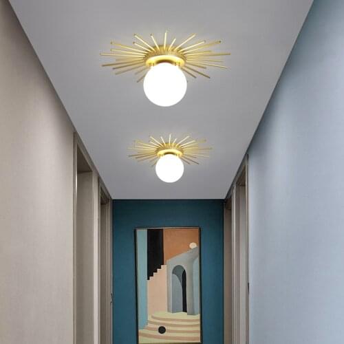 Modern Led Ceiling Lamps Creative Simple Entrance Hall Porch Balcony Bathroom Small Golden Dining Room Ceiling Lamp