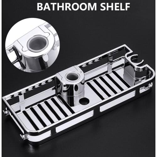 1Pcs Hot Sale Bathroom Pole Shower Storage Rack Single Layer Shower Pole Rack Shampoo Shower Organiser Holder