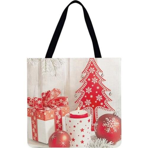 Womens Bag Fashion Shopper Christmas gifts Printed Design Shoulder Female Bag Casual Ladies Linen Large Capacity Tote Handbags