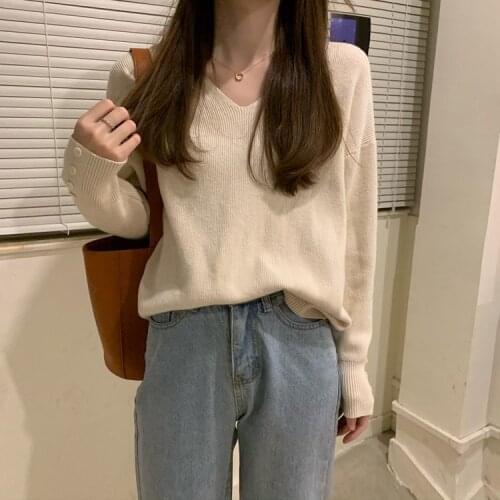 Woman Sweaters Pullover Fall Winter Inner Wear Autumn Winter Sweater Loose Outer Wear White Knitted Fabric Top Femme Chandails