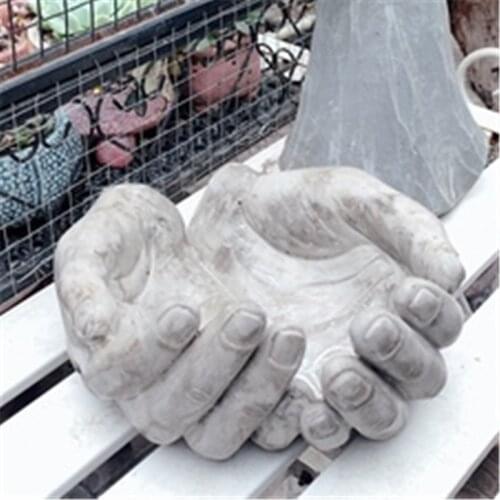 Big Hand Cement Planter Mould DIY Concrete Flower Pot Making Garden Decoration Flowerpot Silicone Vase Molds