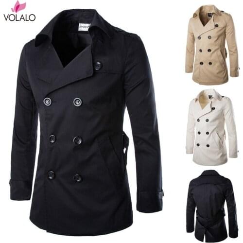 VOLALO Men's Hooded Trench Coats