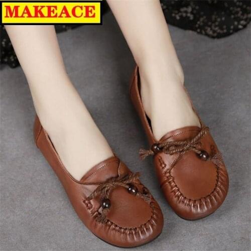 Womens Shoes 2021 Autumn New Fashion Leather Womens Flat Shoes Outdoor Leisure Low Top Shoes Cross Strap Womens Leisure Shoes