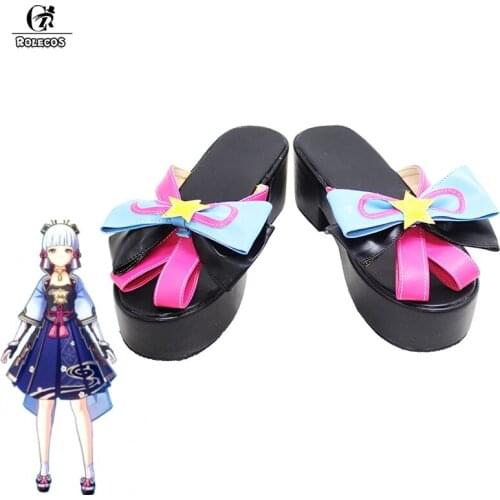 ROLECOS Game Genshin Impact Kamisato Ayaka Cosplay Shoes High Heels Shoes Genshin Kamisato Ayaka Cosplay Shoes for Woman