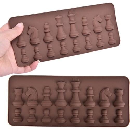 1pc Chess Silicone Chocolate Mold Chess Pieces DIY Ice Fondant Jelly Mold Cake Decorating Soap Mold Kitchen Cooking Tool