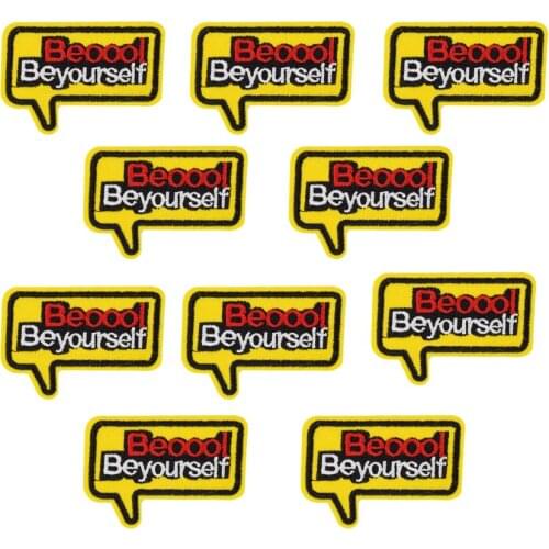 10PCS Beyoursef Text Patch Iron on Transfer Applique Patch for Clothes for DIY Jacket Craft Embroidery Patches for Clothing Shoe