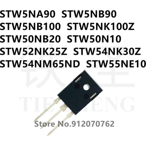 10PCS/LOT STW5NA90 STW5NB90 STW5NB100 STW5NK100Z STW50NB20 STW50N10 STW52NK25Z STW54NK30Z STW54NM65ND STW55NE10 TO-247