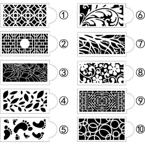 10 Patterns 1PC DIY Retro totem Cake Lace Mold Plastic Stencil Pad Strew Duster Spray Flower Decoration Baking Tool Moulds