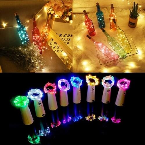 2M LED Luminous Glass Craft Bottle Fairy Lights Wine Bottle Copper Wire String Lights Cold Light Source Glow Party Home Decor