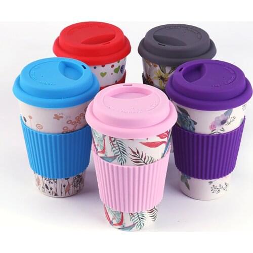 400ml Eco-Friendly Bamboo Fiber Coffee Mug Travel Mug With Lid Portable Beer Mugs Tea Cups Milk Cup For Home Office Drinkwares