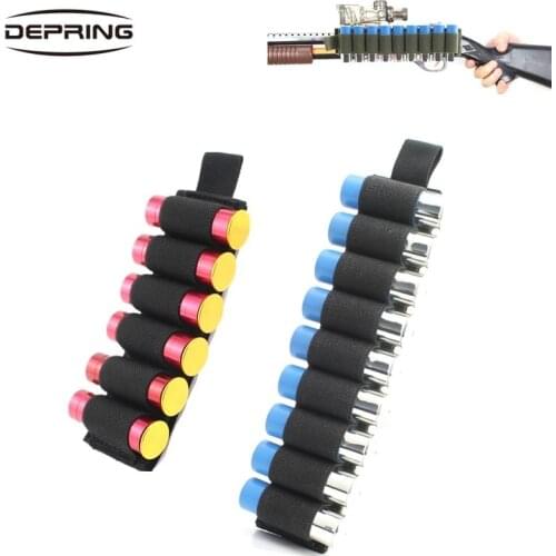 6/9 Rounds Shotshell Holder for 12 Guage Tactical Shotgun Shell Pouch Ammo Carrier Cartridge Insert Strip with Adhesive Back