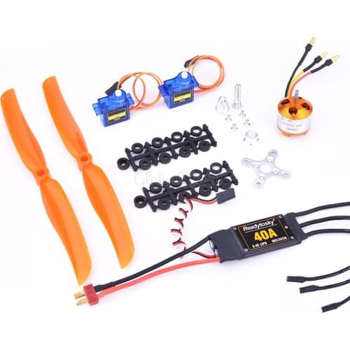 A2212 2212 1400kv Brushless Motor SG90 9G Micro Servo 40A ESC Motor Mount 8060 Propeller for RC Fixed Wing Plane Helicopter