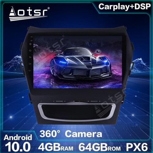 Car Multimedia GPS Navigation For Hyundai IX45/Santa Fe 2014-2018 Android Screen Audio Android 10.0 64GB Auto Stereo Head Unit