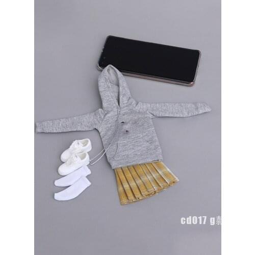 Cdtoys 1/6 Scale Female Soldier 12 Inch Action Figure Clothes Cd017 Hooded Sweater Pleated Skirt Suit Doll Clothing Accessories