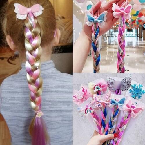 Colorful Braid Headband Ponytail Holder Cute Girls Kids Fashion Hair Accessories