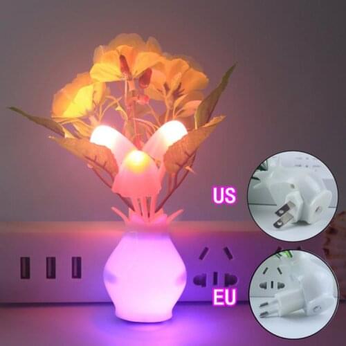 US/EU Plug Energy-saving Light Control Induction LED Night Light Romantic Colorful Pomegranate Potted Night Light Dropshipping