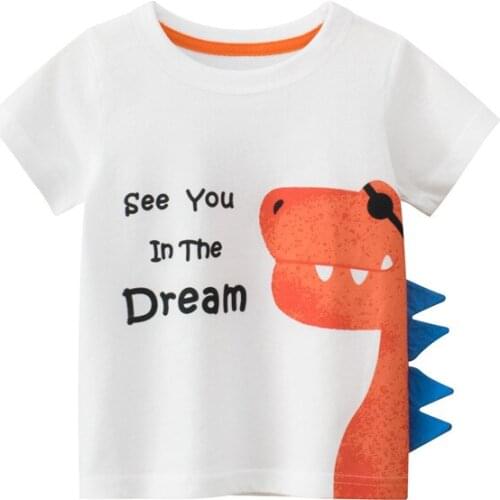 New Toddler Boy Cartoon Dinosaur T-shirt Girls Cute Tees Kids Summer Clothes Boutique Outfits Baby Girl Cotton T Shirts Tops