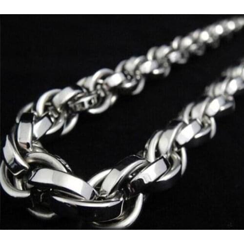 Granny Chic Hip Hop 9mm Curb Cuban Link Chain Necklace For Men/Women Silver Color Stainless Steel Chain Male Rapper Jewelry