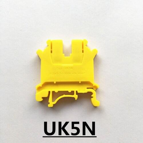 10Pcs red & yellow color Terminal blocks UK5N Wiring board connector terminals 4mm square voltage copper part CE certification