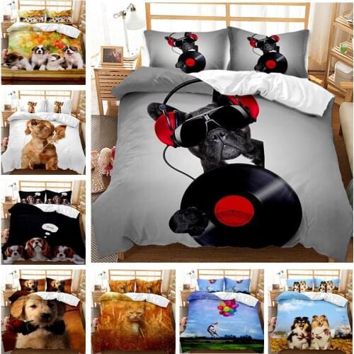 Cute Dogs Cats Animals 3D Print Comforter Bedding Sets Queen Twin Single Size Duvet Cover Set Pillowcase Home Textile Luxury