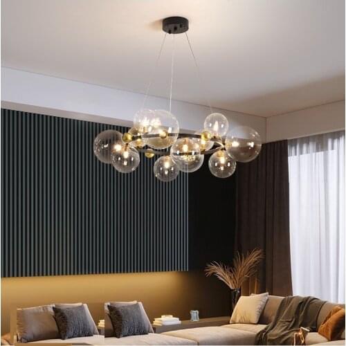 Nordic modern simple magic bean net red personality bubble lamp living room bedroom dining room star Chandelier