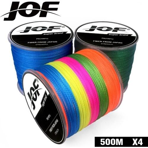 2019 NEW 4 Strands 500M JOF PE White Braid Fishing Line Weave Superior Extreme Strong 100% SuperPower