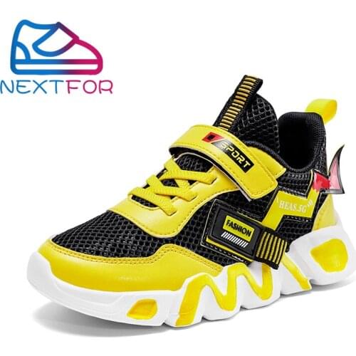 Hot Sale Sport Kids Shoes Boy Breathable Jogging Walking Shoe Boys Soft Sole Children School Sport Trainers Hook & Loop Boy Shoe