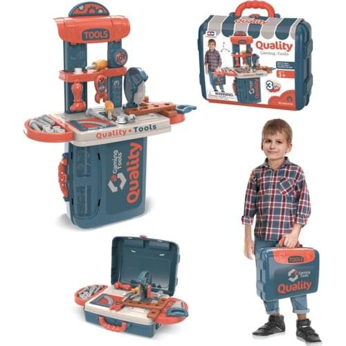 3IN1 Kidss Toolbox Engineer Simulation Repair Tools Pretend Toy Drill Screwdriver Tool Kit Play Toy Box Set for Kids New Gifts